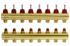 Коллекторы Danfoss FHF-8F с расходомерами для 8 контуров 088U0528