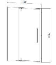 Душевая дверь Vincea Slim-N VDP-4SN100CLB 100x195 черный, прозрачная