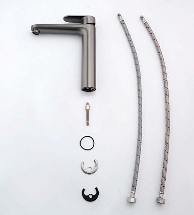 Смеситель для раковины Aquatek Ника AQ1804BGM оружейная сталь