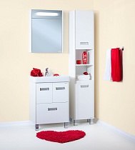 Зеркальный шкаф Бриклаер Палермо 55 см белый глянец