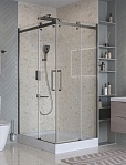 Душевой уголок BelBagno MARINO-2-AH-2-120/90-C-GM 120x90 прозрачный, оружейная сталь