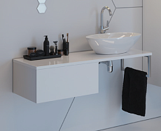 Тумба с раковиной Dreja Box 120 см белый глянец