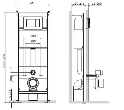 Инсталляция для унитаза Damixa DX00.I011.0101 с клавишей