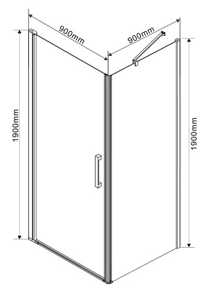 Душевой уголок Vincea Orta VSR-1O 90x90 хром, прозрачный