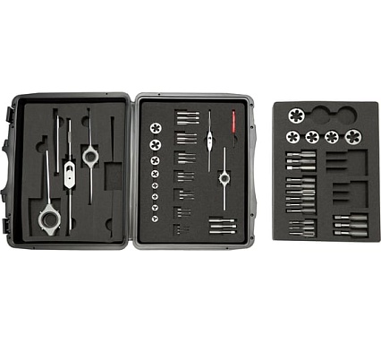 Набор метчиков и плашек Bucovice Tools M24 M3-M24, HSS, 60пр 340240