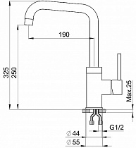 Смеситель для кухни Granula GR-0041 базальт