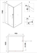 Душевой уголок Niagara Nova NG-43-10AG-A90G 100x90 прозрачный, золото