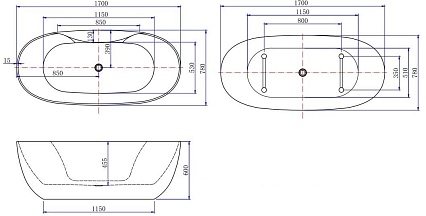 Акриловая ванна Aquanet Family Sweet 170x78 см, 155778MW белый матовый