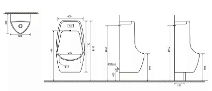 Писсуар Gid Q9504 сенсорный, белый