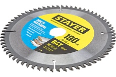 Пильный диск по алюминию Stayer Multi Material супер чистый рез, 190x30/20 мм, 64Т 3685-190-30-64