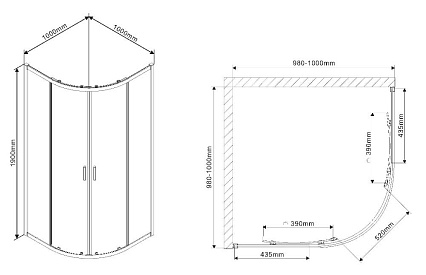 Душевой уголок Vincea Scala VSQ-2SC 100x100 хром, прозрачный