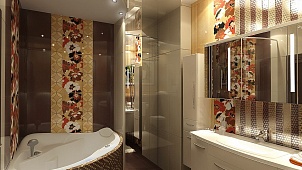 Дизайн яркой и красочной ванной комнаты