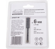 Коронка алмазная по керамограниту 6 мм Gepard GP2077-06
