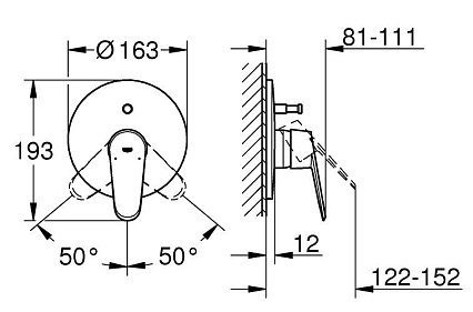 Смеситель для ванны Grohe Eurodisc Cosmopolitan 19548LS2 внешняя часть