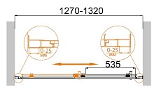 Душевая дверь Cezares MOLVENO-BF-1-130-C-Cr-IV 130x195 прозрачная