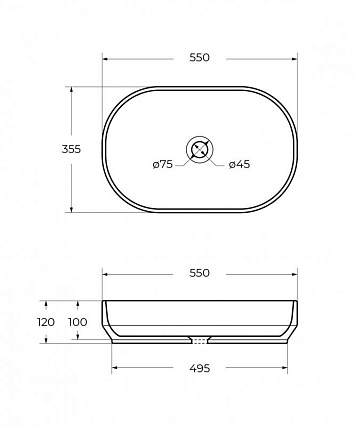 Раковина Cezares CZR-6594 55 см белый