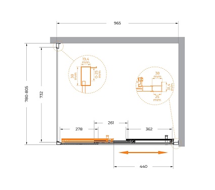 Душевой уголок Cezares MOLVENO-AHF-31-100/80-C-CR-IV 100x80 прозрачный, хром