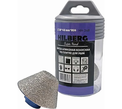 Фреза алмазная конусная по плитке Super Hard (20-48 мм; М14) Hilberg HH348