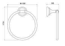 Полотенцедержатель Aquatek Классик AQ4512PG полированное золото