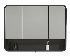 Зеркальный шкаф Black&White Universe U930.MC1000 100 см с подсветкой, матовый серебристый серый