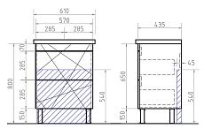 Тумба с раковиной Vigo Geometry 60 см (под раковину como) бетон