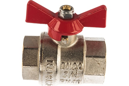Шаровой кран Valtec Base рукоятка бабочка 3/4" внутренняя-внутренняя VT.217.N.05