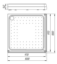 Поддон для душа Радомир 1-11-0-0-0-119 100x100 квадратный