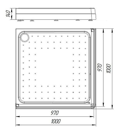 Поддон для душа Радомир 1-11-0-0-0-119 100x100 квадратный