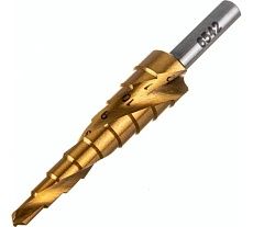 Сверло ступенчатое по металлу SPIRAL HSS-TiN 4-12х1/70 мм D.BOR SDSP-TIN-04-12-06