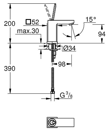 Смеситель для раковины Grohe Eurocube Joy 23656000