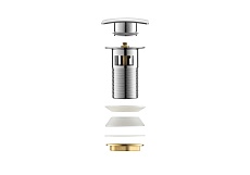 Донный клапан Aquatek AQ6004CR с переливом, Click-clack, хром