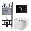 Комплект Weltwasser 10000011302 унитаз Merzbach 043 GL-WT + инсталляция + кнопка Amberg RD-BL