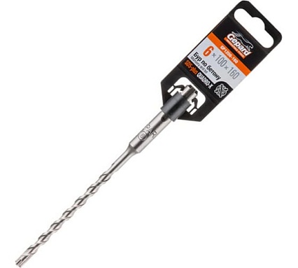 Бур сверло 6x100x160 мм, SDS-plus, Quadro-x Gepard GP1206-160