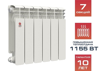Биметаллический радиатор Невинномысский радиаторный завод ПРОФИ 350/100 7 секций 1001607
