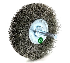 Щетка для дрели дисковая 80x19 мм, с хв-м 6 мм, гофрированная нержавеющая сталь 0.30 мм 13-185 EuroBrush EB-D80SS1