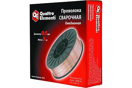 Проволока сварочная омедненная (5 кг; 0.6 мм) Quattro Elementi 770-346