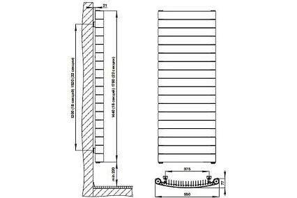 Радиатор Rifar CONVEX 500-22 антрацит CON500-22AN