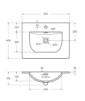 Раковина BelBagno 60 см BB-8099-60