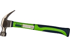 Молоток-гвоздодер Сибртех 450 г, фибергласовая обрезиненная рукоятка 10442