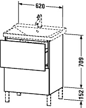 Мебель для ванной Duravit L-Cube 65 2 ящика белый