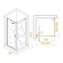 Душевой уголок RGW Stilvol SV-135B 80x80 прозрачное, черный 703213588-14