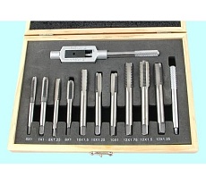 Вороток и 10 метчиков CNIC М6-М12 9ХС в деревянной коробке, 11 позиций 53863