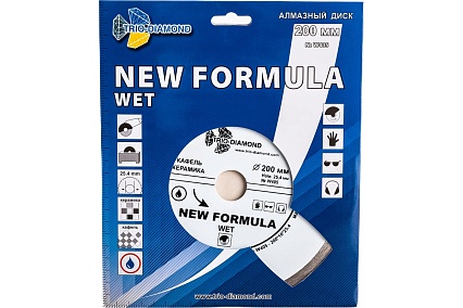 Диск алмазный отрезной Сплошной New Formula (200х25.4 мм) TRIO-DIAMOND W405