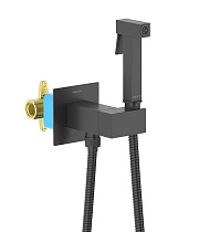Смеситель Aquatek Лира AQ1025MB с гигиеническим душем, черный матовый