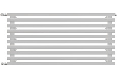 Трубчатый радиатор с прямоугольным профилем GUARDO 60x30 RETTA 6P 280x800 мм, 6 секций, боковое подключение, белый матовый 6P-0800-06 BK-GOR R9016(M)