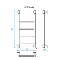 Полотенцесушитель электрический Energy H2 EETR0000H2854 40x85 хром