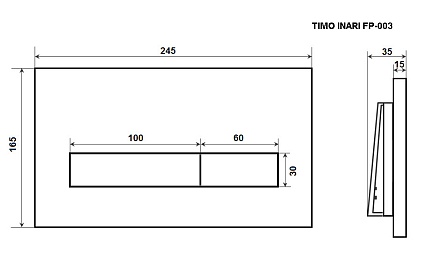 Кнопка смыва Timo Inari FP-003MB матовый черный