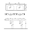 Раковина Kerasan Cento 353601*1 140 см двойная, белый