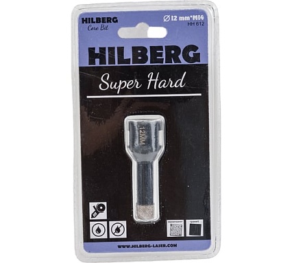 Коронка алмазная с воском по керамике и керамограниту Super Hard (12 мм; M14) Hilberg HH612