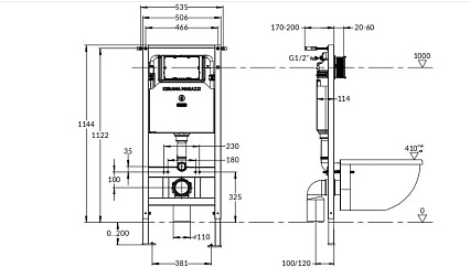 Инсталляция для унитаза Kerama Marazzi INST.PRO.WC